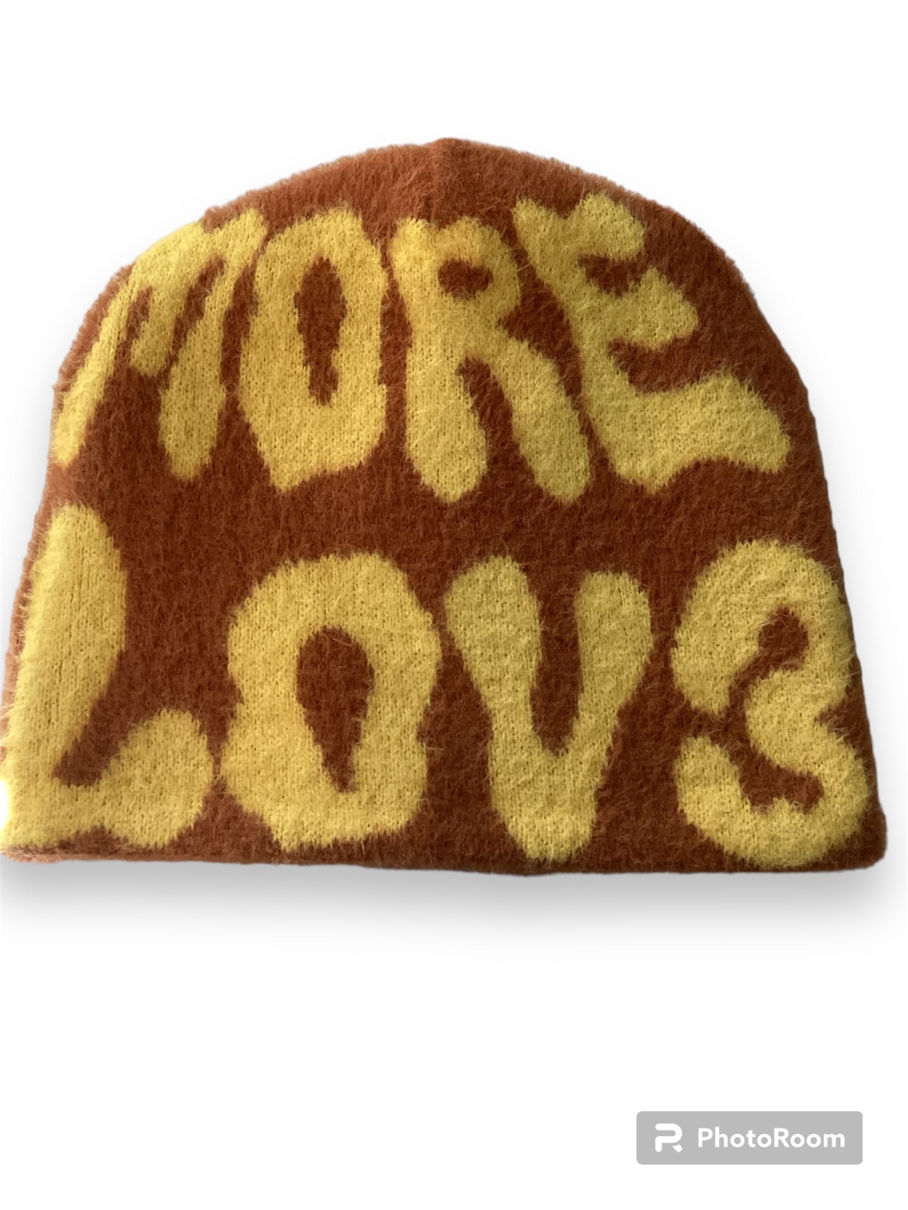 Mohair tan and yellow with reversible tan and white